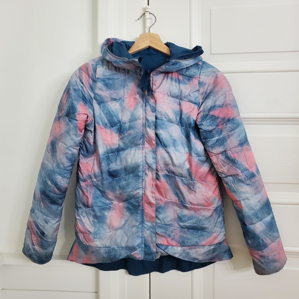 Ivivva lululemon girls teal puffer coat reversible